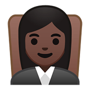 👩🏿‍⚖️ Emoji Juíza: Pele Escura na Google Android 8.0.