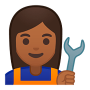 Emoji 👩🏾‍🔧 Meccanico Donna: Carnagione Abbastanza Scura su Google Android 8.0.