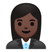👩🏿‍💼 Emoji Oficinista Mujer: Tono De Piel Oscuro en Google Android 8.0.