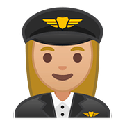 Emoji 👩🏼‍✈️ Pilota Donna: Carnagione Abbastanza Chiara su Google Android 8.0.