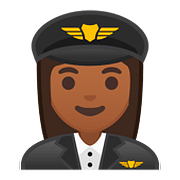 👩🏾‍✈️ Emoji Piloto De Avião Mulher: Pele Morena Escura na Google Android 8.0.