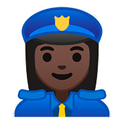 👮🏿‍♀️ Emoji Polizistin: dunkle Hautfarbe Google Android 8.0.