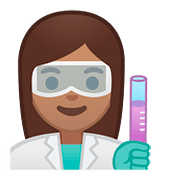 Émoji 👩🏽‍🔬 Scientifique Femme : Peau Légèrement Mate sur Google Android 8.0.
