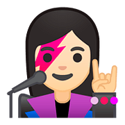 Émoji 👩🏻‍🎤 Chanteuse : Peau Claire sur Google Android 8.0.