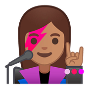 👩🏽‍🎤 Emoji Cantante Mujer: Tono De Piel Medio en Google Android 8.0.