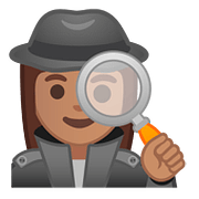 Emoji 🕵🏽‍♀️ Investigatrice: Carnagione Olivastra su Google Android 8.0.