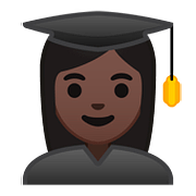 👩🏿‍🎓 Emoji Estudiante Mujer: Tono De Piel Oscuro en Google Android 8.0.