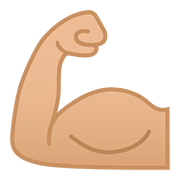 Emoji 💪🏼 Bicipite: Carnagione Abbastanza Chiara su Google Android 8.0.