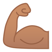 Emoji 💪🏽 Bicipite: Carnagione Olivastra su Google Android 8.0.