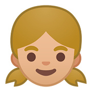 Emoji 👧🏼 Bambina: Carnagione Abbastanza Chiara su Google Android 8.0.