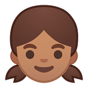 👧🏽 Emoji Niña: Tono De Piel Medio en Google Android 8.0.