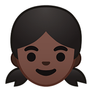 👧🏿 Emoji Niña: Tono De Piel Oscuro en Google Android 8.0.