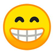 Emoji 😁 Faccina Raggiante Con Occhi Felici su Google Android 8.0.