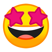 🤩 Emoji Rosto Com Olhar Maravilhado na Google Android 8.0.