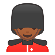 Emoji 💂🏾 Guardia: Carnagione Abbastanza Scura su Google Android 8.0.