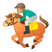 🏇🏼 Emoji Corrida De Cavalos: Pele Morena Clara na Google Android 8.0.