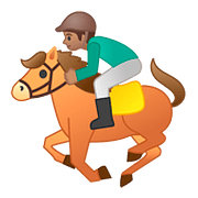 🏇🏽 Emoji Corrida De Cavalos: Pele Morena na Google Android 8.0.
