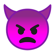 👿 Emoji wütendes Gesicht mit Hörnern Google Android 8.0.