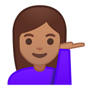 Emoji 💁🏽 Persona Al Punto Informazioni: Carnagione Olivastra su Google Android 8.0.