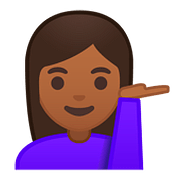 💁🏾 Emoji Infoschalter-Mitarbeiter(in): mitteldunkle Hautfarbe Google Android 8.0.