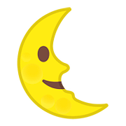 Emoji 🌜 Faccina Ultimo Quarto Di Luna su Google Android 8.0.