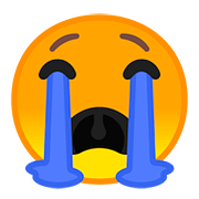 Émoji 😭 Visage Qui Pleure à Chaudes Larmes sur Google Android 8.0.