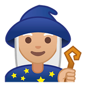 Emoji 🧙🏼 Mago: Carnagione Abbastanza Chiara su Google Android 8.0.