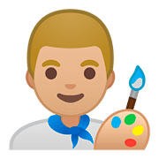 Émoji 👨🏼‍🎨 Artiste Homme : Peau Moyennement Claire sur Google Android 8.0.