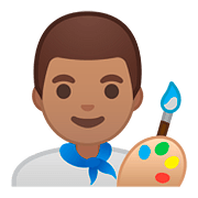 Emoji 👨🏽‍🎨 Artista Uomo: Carnagione Olivastra su Google Android 8.0.