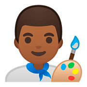 👨🏾‍🎨 Emoji Artista Plástico: Pele Morena Escura na Google Android 8.0.