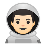 👨🏻‍🚀 Emoji Astronaut: helle Hautfarbe Google Android 8.0.