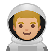 Emoji 👨🏼‍🚀 Astronauta Uomo: Carnagione Abbastanza Chiara su Google Android 8.0.