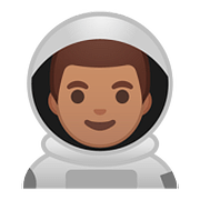 Emoji 👨🏽‍🚀 Astronauta Uomo: Carnagione Olivastra su Google Android 8.0.