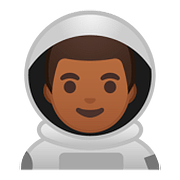 👨🏾‍🚀 Emoji Astronaut: mitteldunkle Hautfarbe Google Android 8.0.