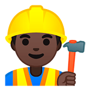 Émoji 👷🏿‍♂️ Ouvrier Du Bâtiment : Peau Foncée sur Google Android 8.0.