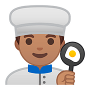 Émoji 👨🏽‍🍳 Cuisinier : Peau Légèrement Mate sur Google Android 8.0.