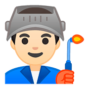 Emoji 👨🏻‍🏭 Operaio: Carnagione Chiara su Google Android 8.0.