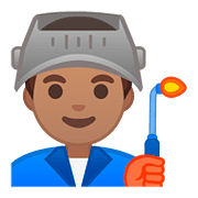 Emoji 👨🏽‍🏭 Operaio: Carnagione Olivastra su Google Android 8.0.