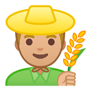 Emoji 👨🏼‍🌾 Contadino: Carnagione Abbastanza Chiara su Google Android 8.0.