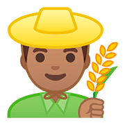 Emoji 👨🏽‍🌾 Contadino: Carnagione Olivastra su Google Android 8.0.
