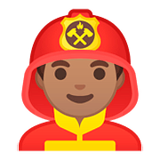 Émoji 👨🏽‍🚒 Pompier Homme : Peau Légèrement Mate sur Google Android 8.0.