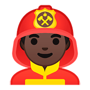 👨🏿‍🚒 Emoji Feuerwehrmann: dunkle Hautfarbe Google Android 8.0.