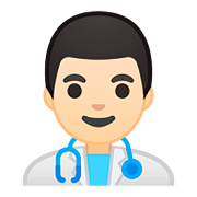 👨🏻‍⚕️ Emoji Profesional Sanitario Hombre: Tono De Piel Claro en Google Android 8.0.