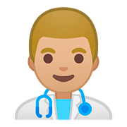 👨🏼‍⚕️ Emoji Homem Profissional Da Saúde: Pele Morena Clara na Google Android 8.0.