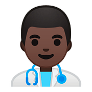 👨🏿‍⚕️ Emoji Homem Profissional Da Saúde: Pele Escura na Google Android 8.0.