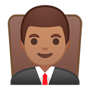 Emoji 👨🏽‍⚖️ Giudice Uomo: Carnagione Olivastra su Google Android 8.0.