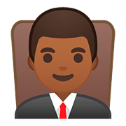 👨🏾‍⚖️ Emoji Juiz: Pele Morena Escura na Google Android 8.0.