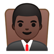 👨🏿‍⚖️ Emoji Richter: dunkle Hautfarbe Google Android 8.0.