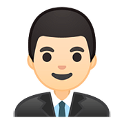 👨🏻‍💼 Emoji Oficinista Hombre: Tono De Piel Claro en Google Android 8.0.