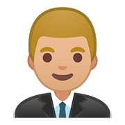 Emoji 👨🏼‍💼 Impiegato: Carnagione Abbastanza Chiara su Google Android 8.0.